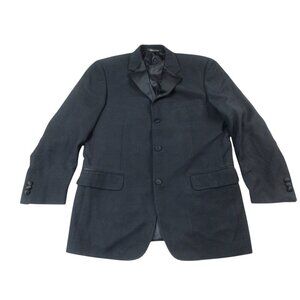 Pronto‎ Uomo Blazer Jacket Mens Black Jetted Pockets Single Breasted Notch Lapel